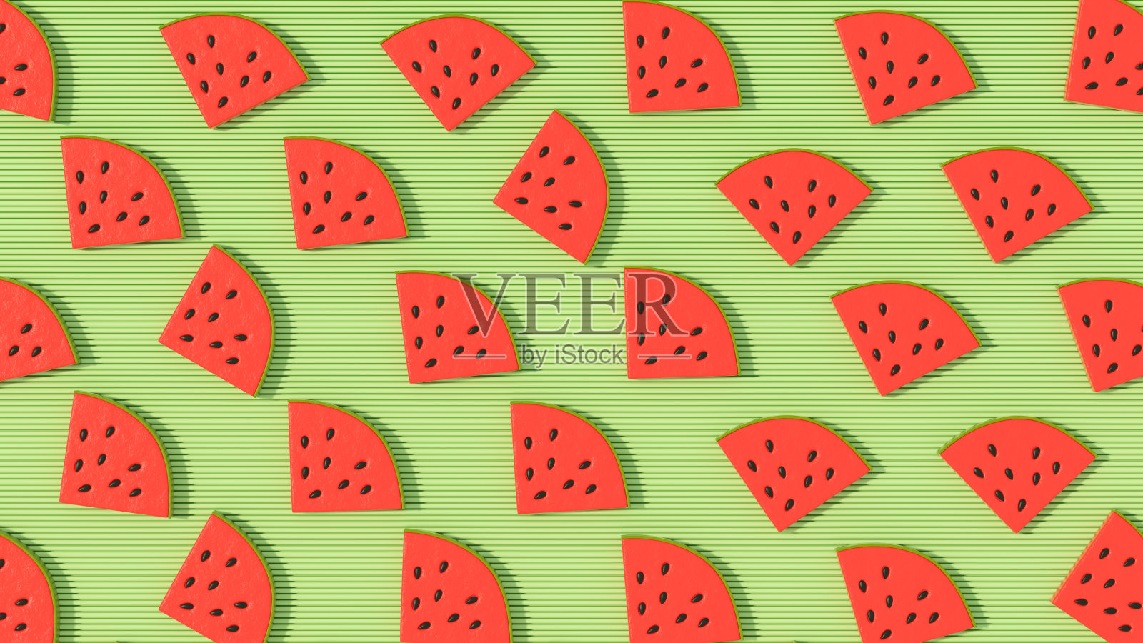 西瓜在绿色背景与阳光照片摄影图片