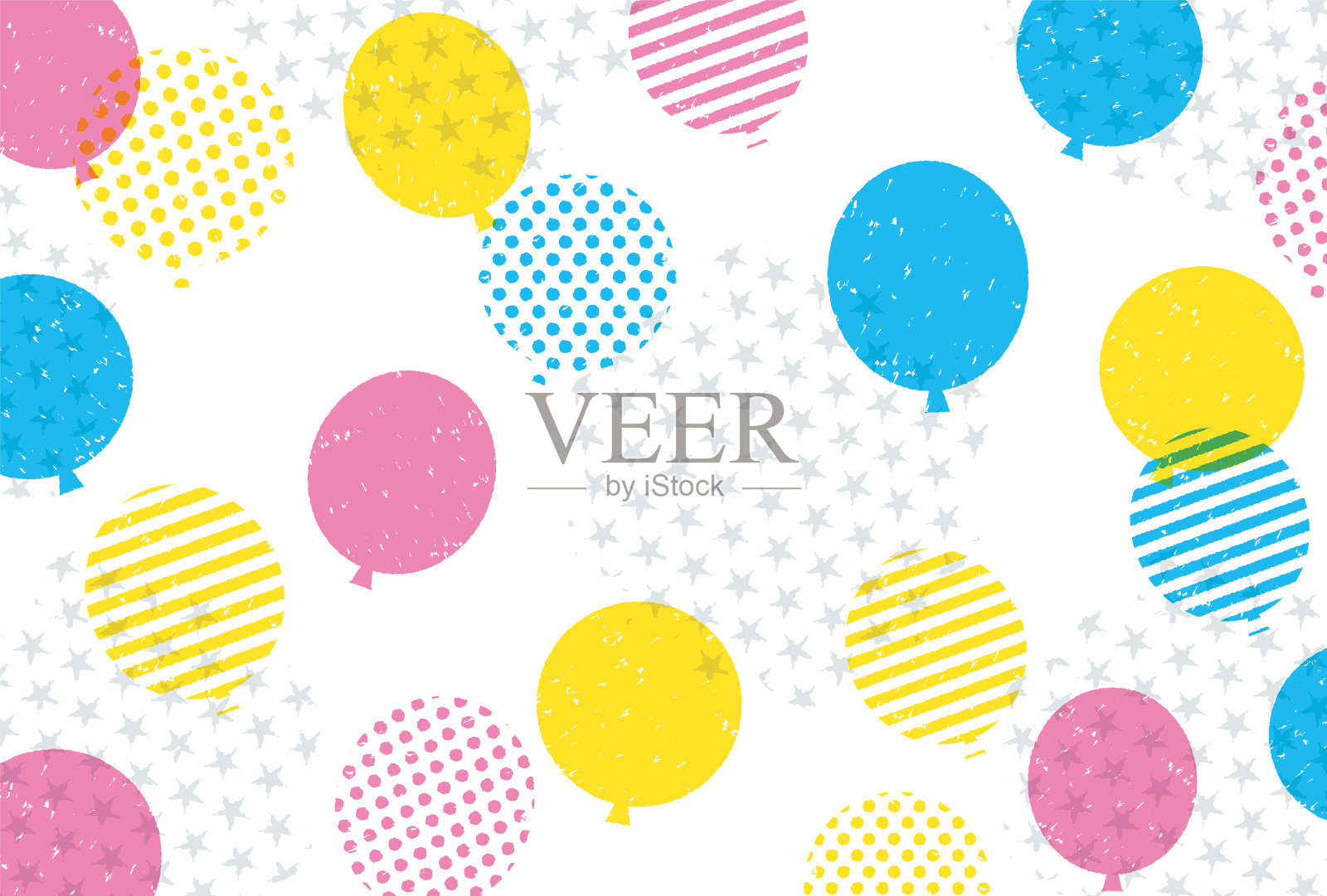 邮票似的彩色气球背景材料设计元素图片