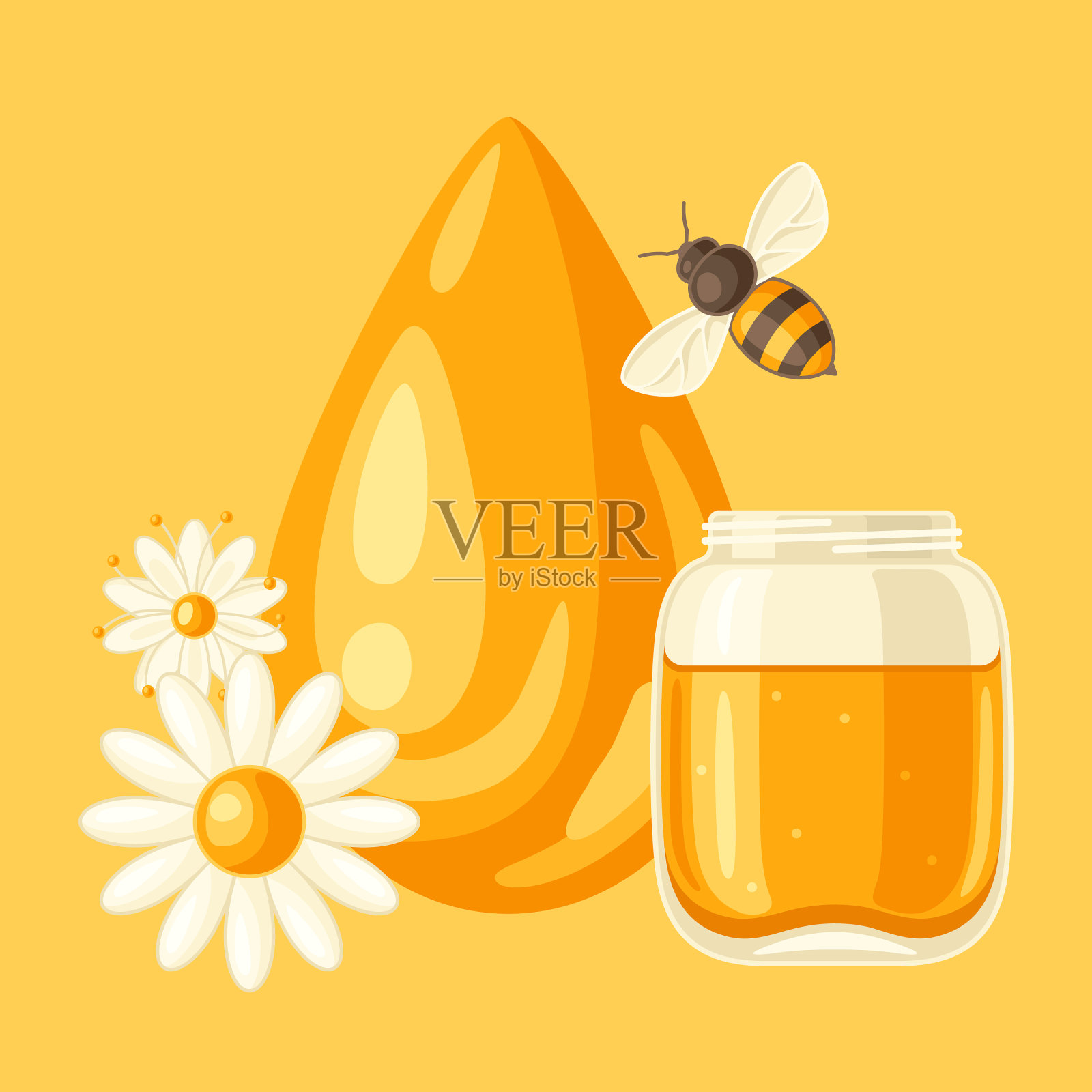 蜂蜜的形象为食物和插画图片素材