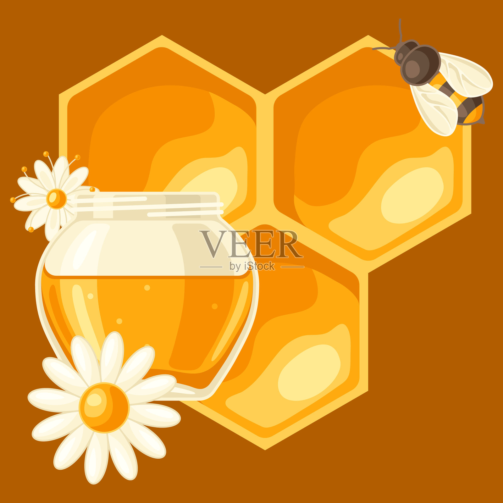 背景与蜂蜜项目图像的食物和插画图片素材