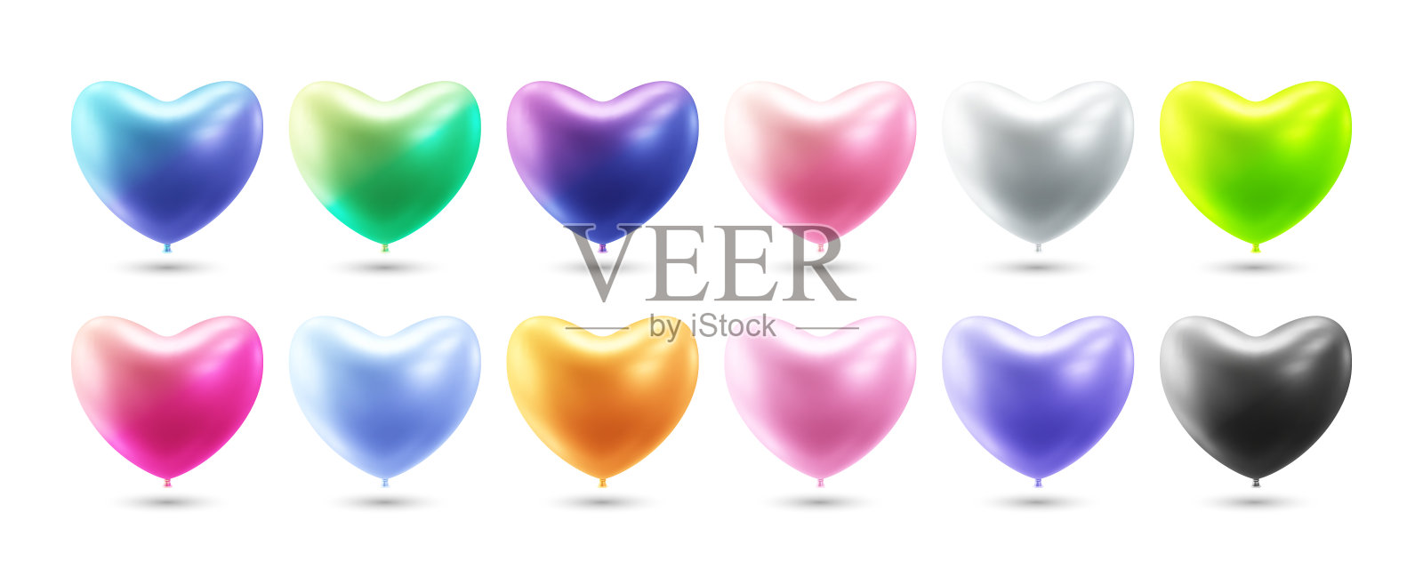 心气球收集现实的三维矢量插图设计元素图片