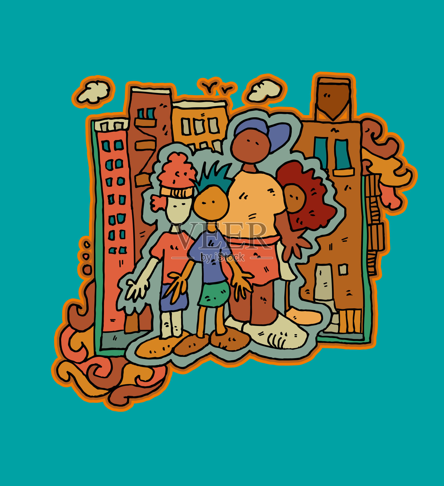 布鲁克林的孩子设计元素图片