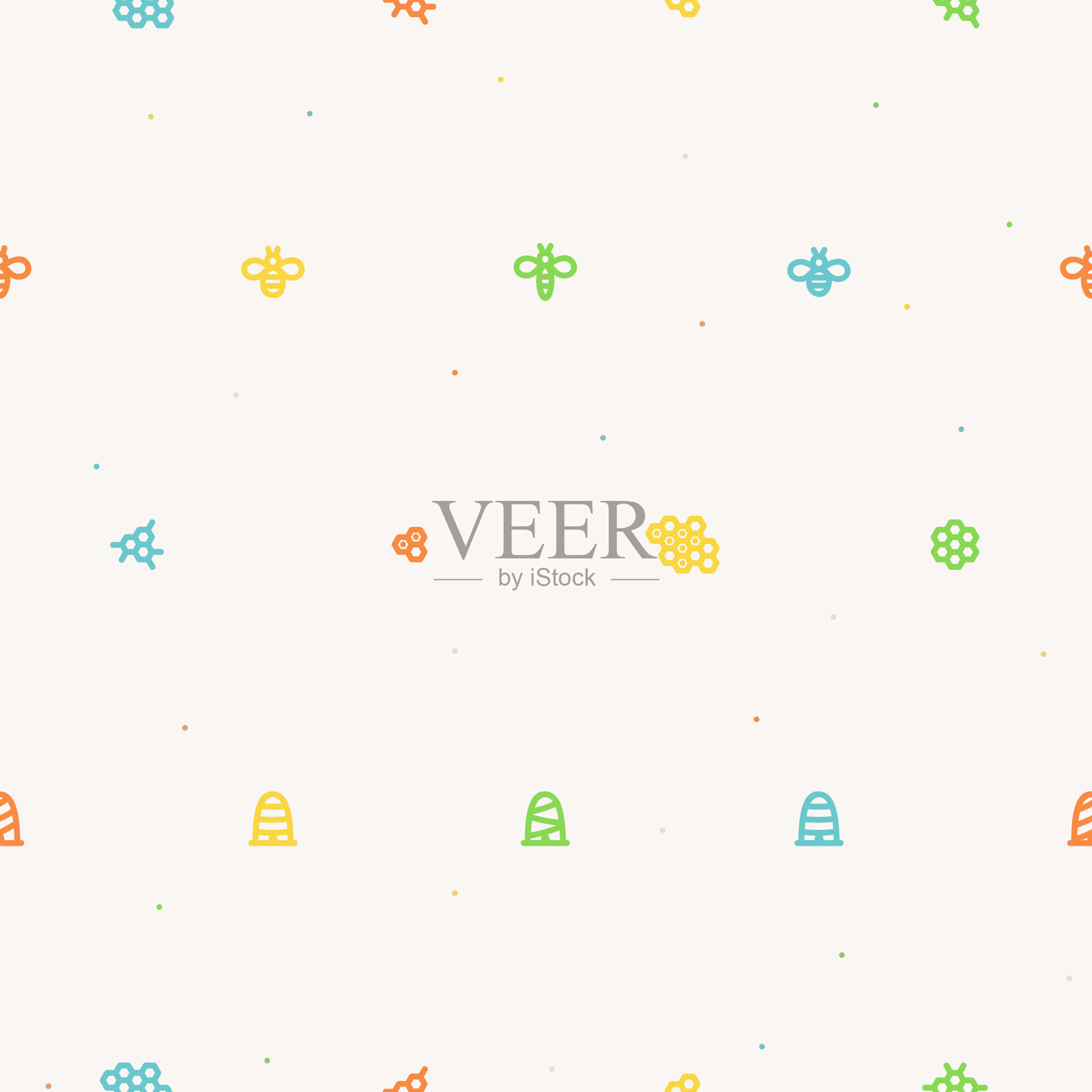 蜜蜂，蜂房和蜂房插画图片素材