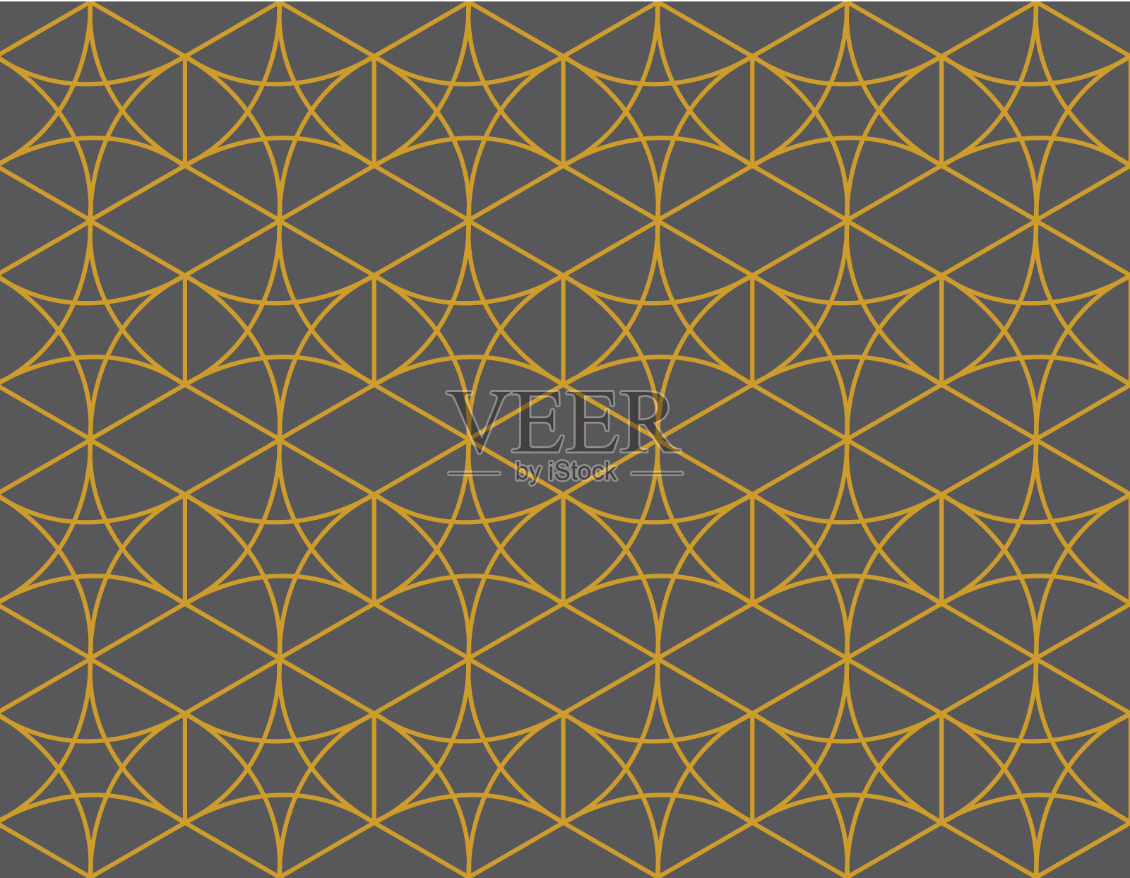 当代波浪与星星无缝线条艺术图案插画图片素材