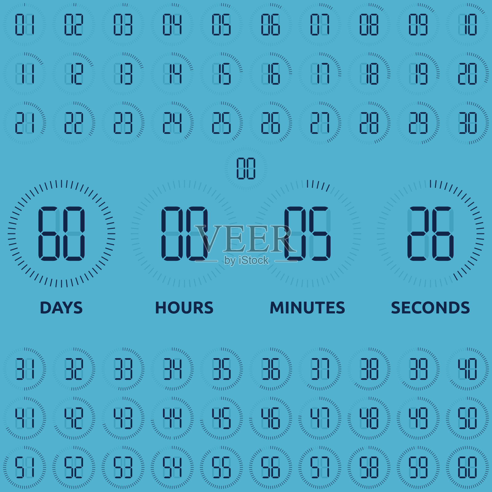 倒计时，圆形数字设置插画图片素材