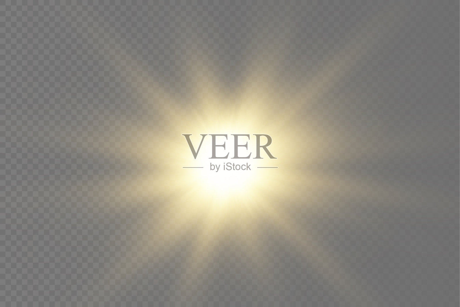 闪亮的星光，黄色的阳光，阳光。插画图片素材