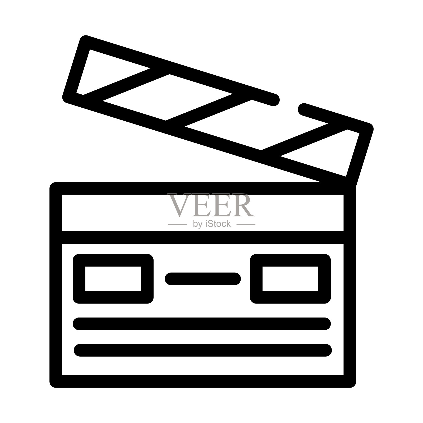 隔板细线图标。电影，电影的线性图标从娱乐概念孤立的轮廓标志。矢量插图符号元素的网页设计和应用程序。图标素材