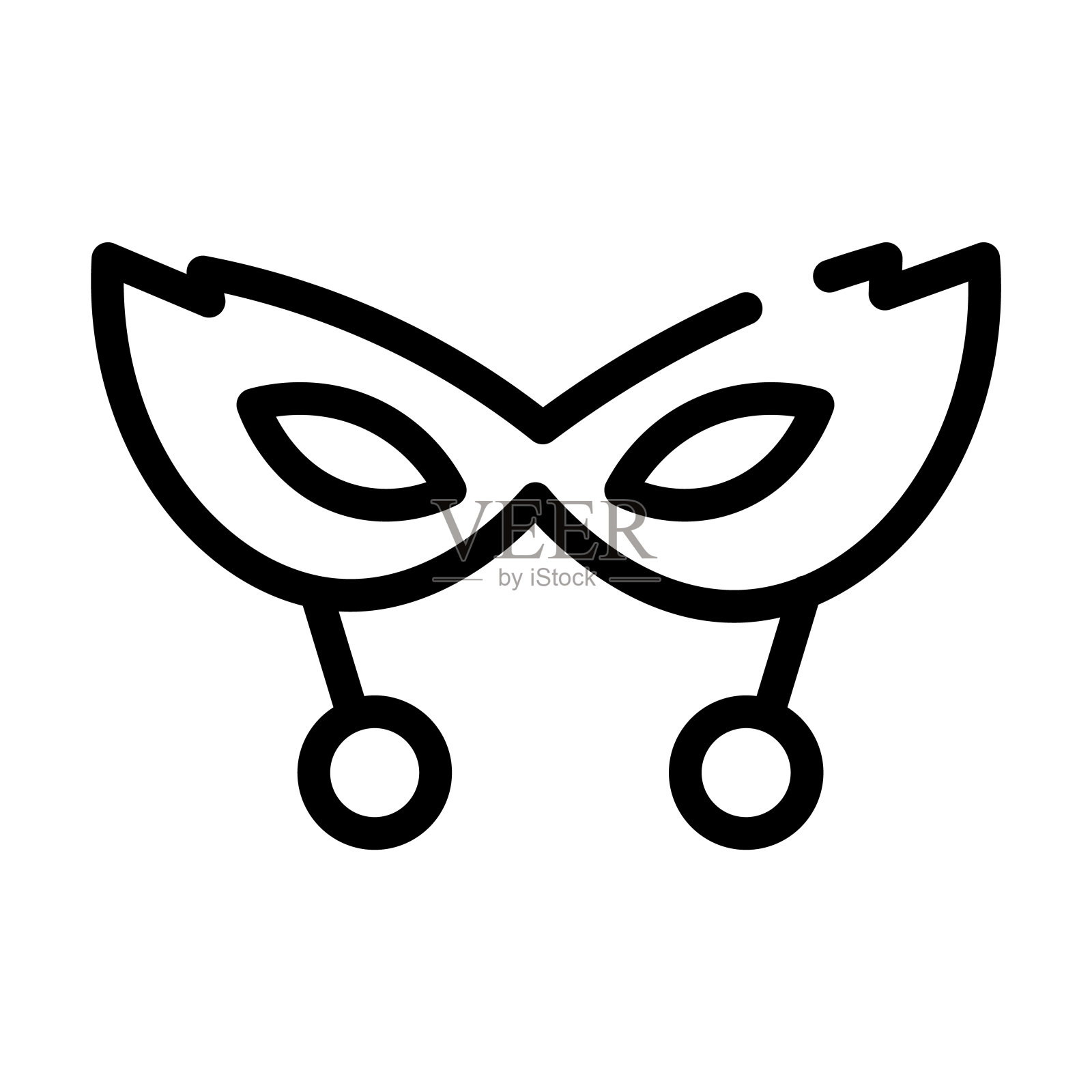 伪装细线图标。装饰，掩蔽线性图标从娱乐概念孤立的轮廓标志。矢量插图符号元素的网页设计和应用程序。设计元素图片