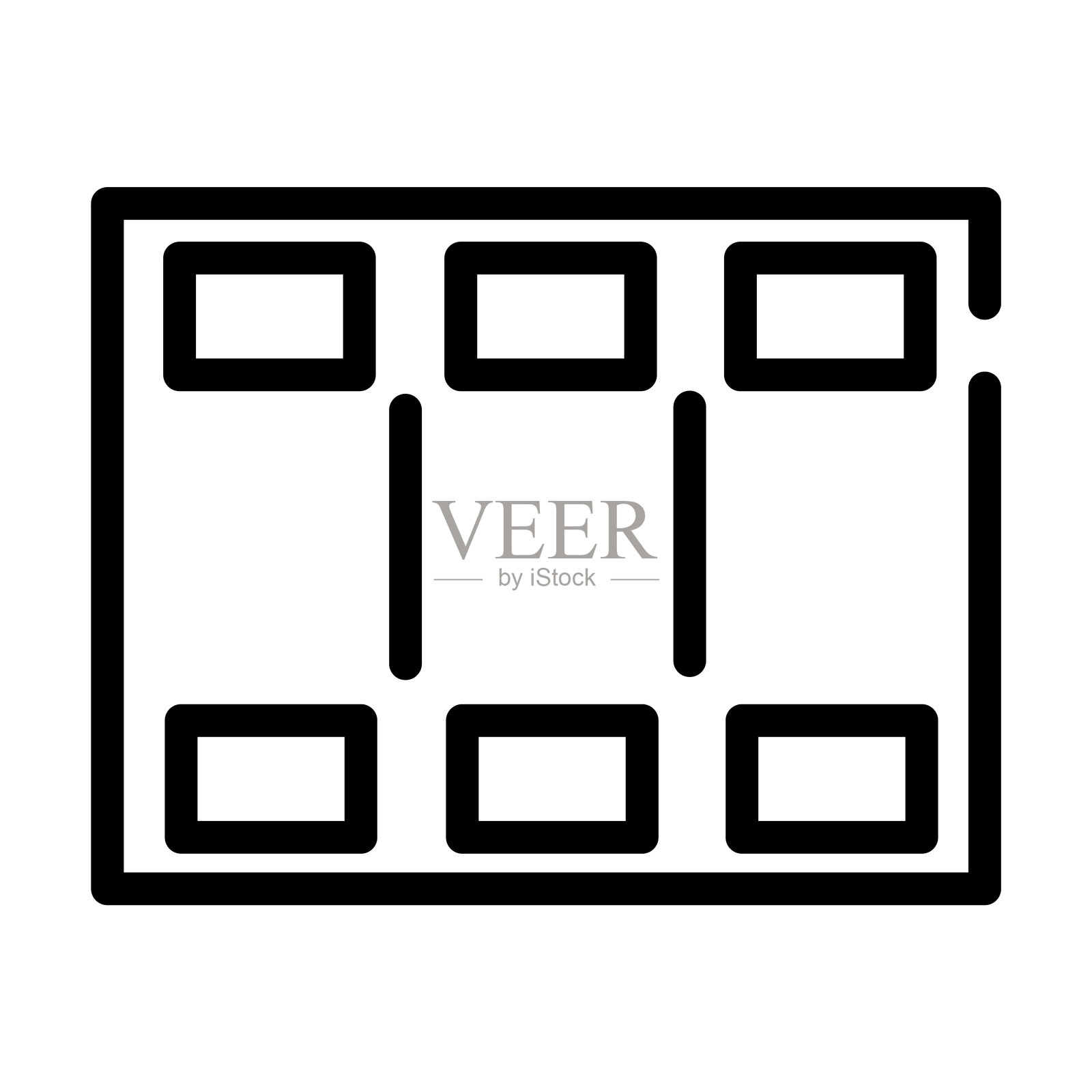 视频编辑细线图标。视频，播放线性图标从娱乐概念孤立的轮廓标志。矢量插图符号元素的网页设计和应用程序。图标素材