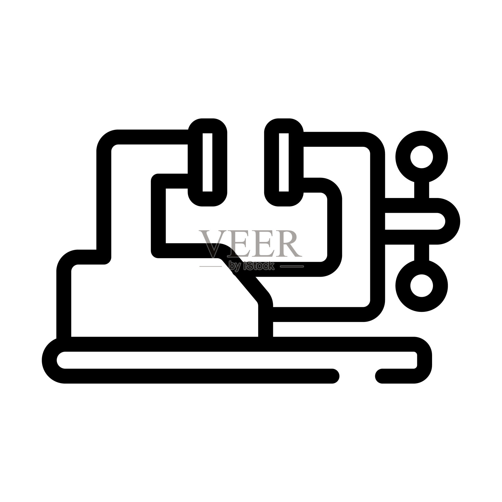 虎钳细线图标。工具、螺丝线性图标从施工概念孤立轮廓标志。矢量插图符号元素的网页设计和应用程序。图标素材