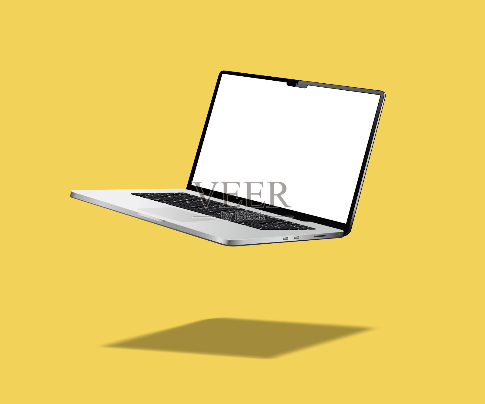 悬浮的笔记本电脑模型设计元素图片
