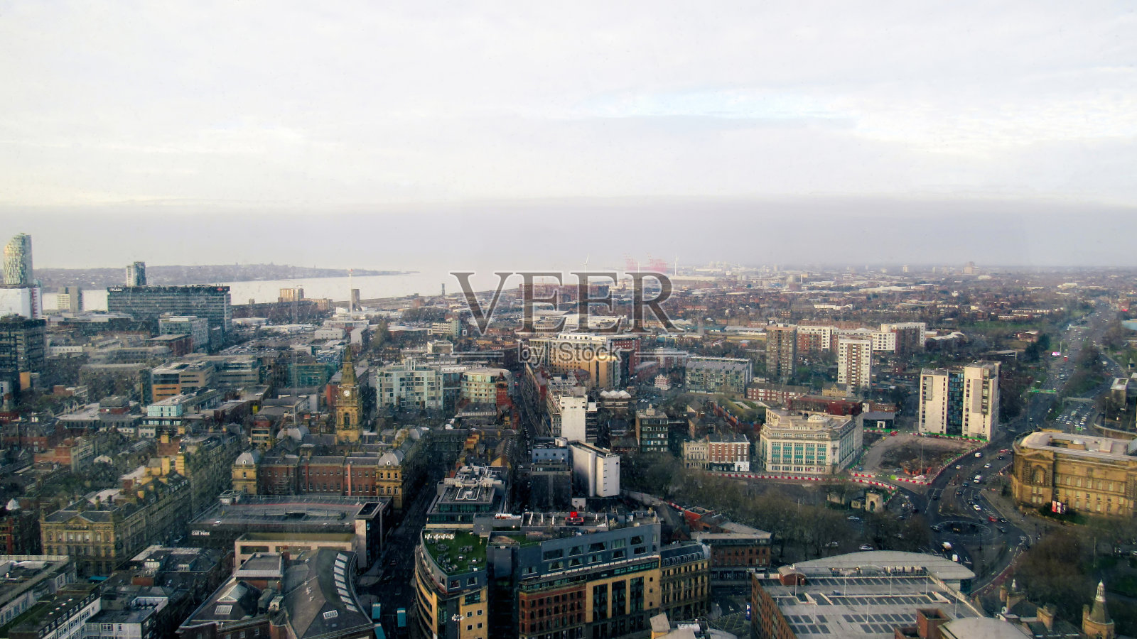 从英国的一个视角鸟瞰利物浦照片摄影图片
