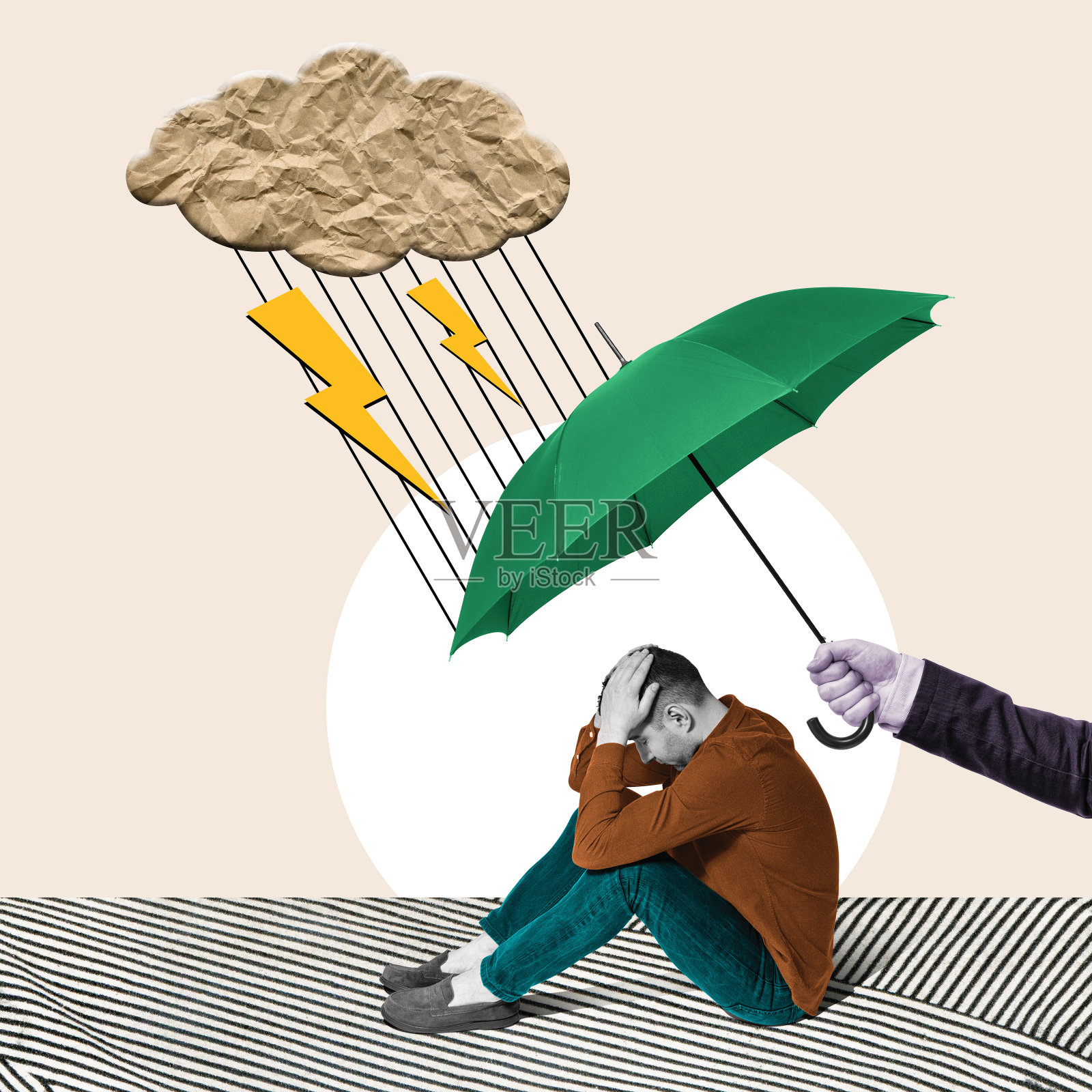 心理治疗的概念。插画图片素材