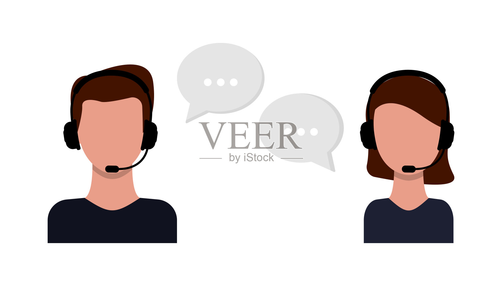 运营商标志图标。在线支持服务插画图片素材