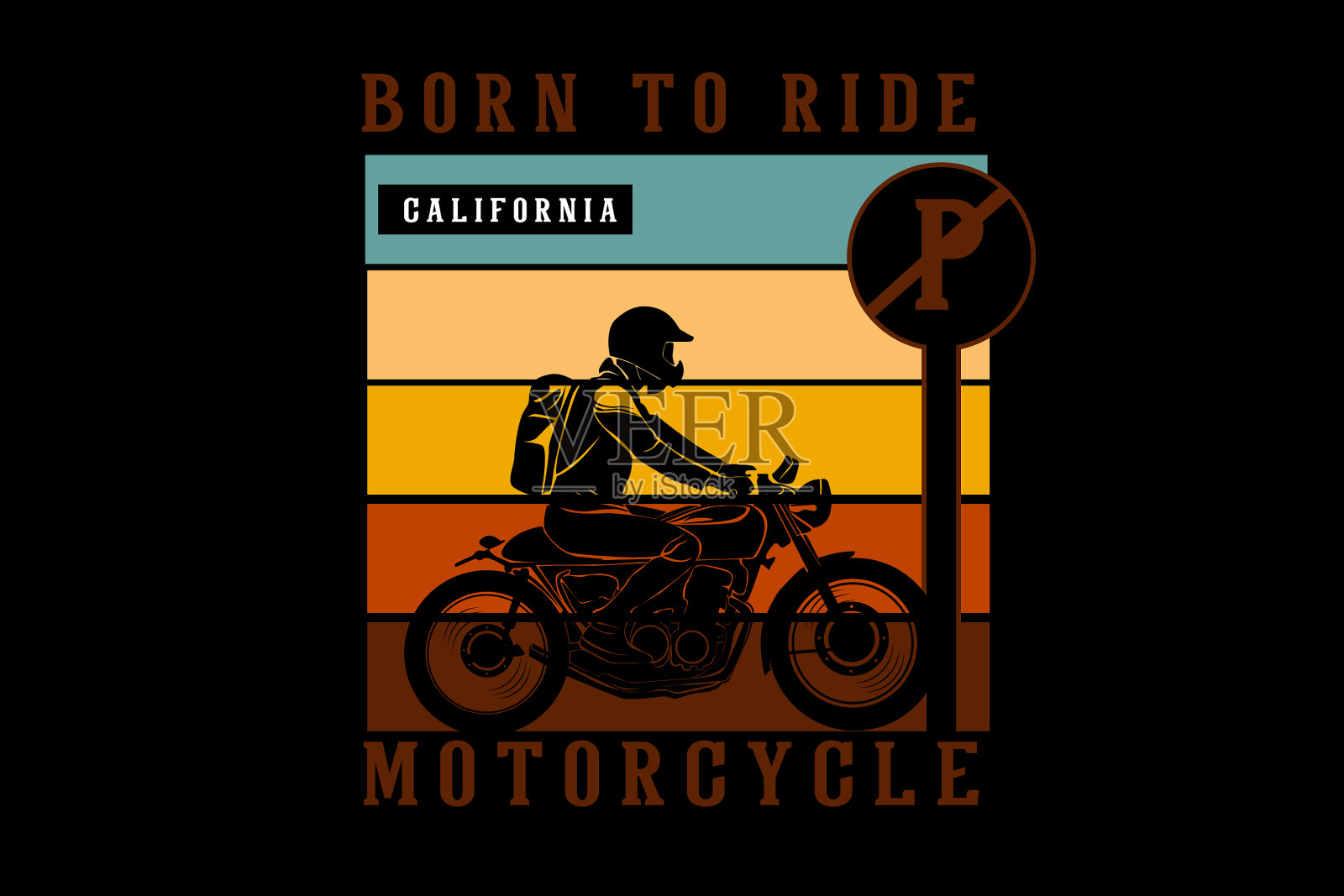 生于加州剪影设计插画图片素材