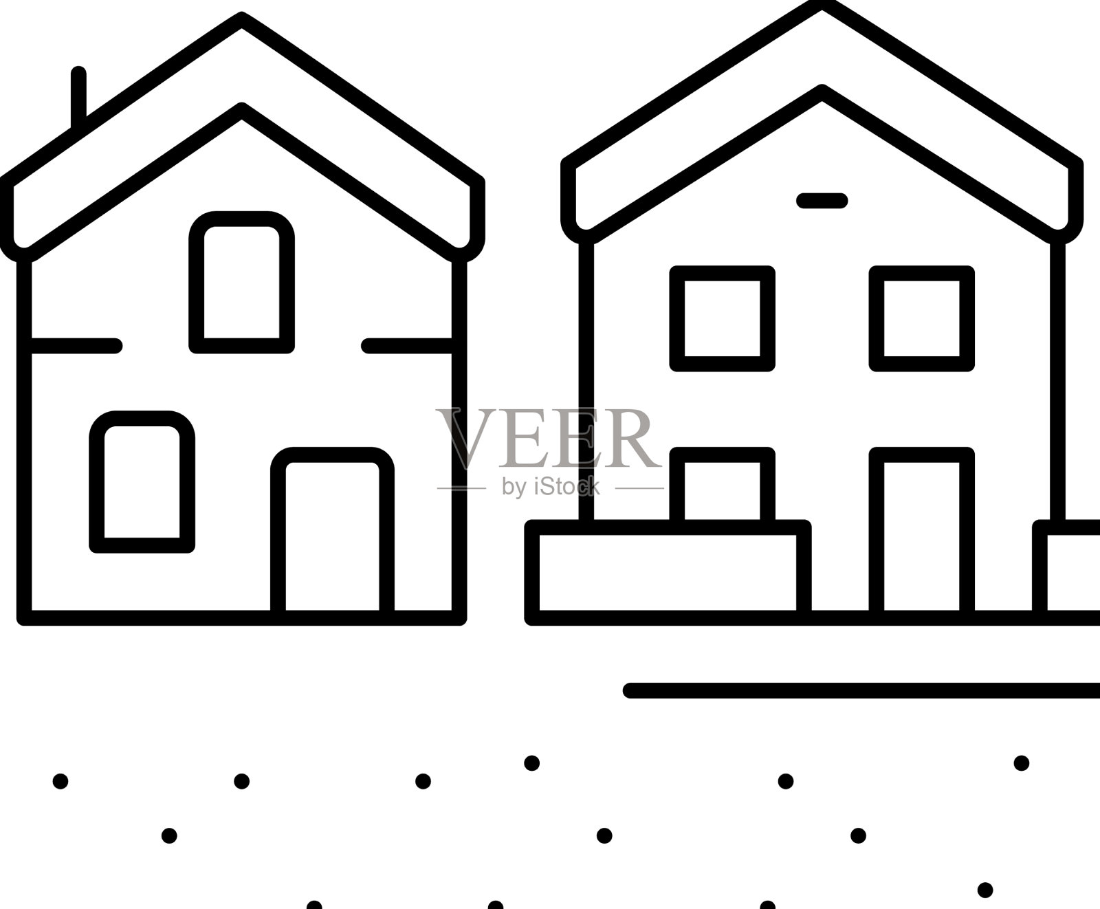 住宅小区线路图标插画图片素材