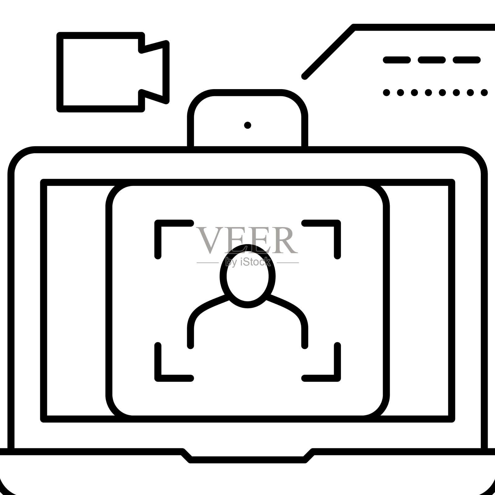 笔记本电脑视频摄像机脸id线图标图标素材
