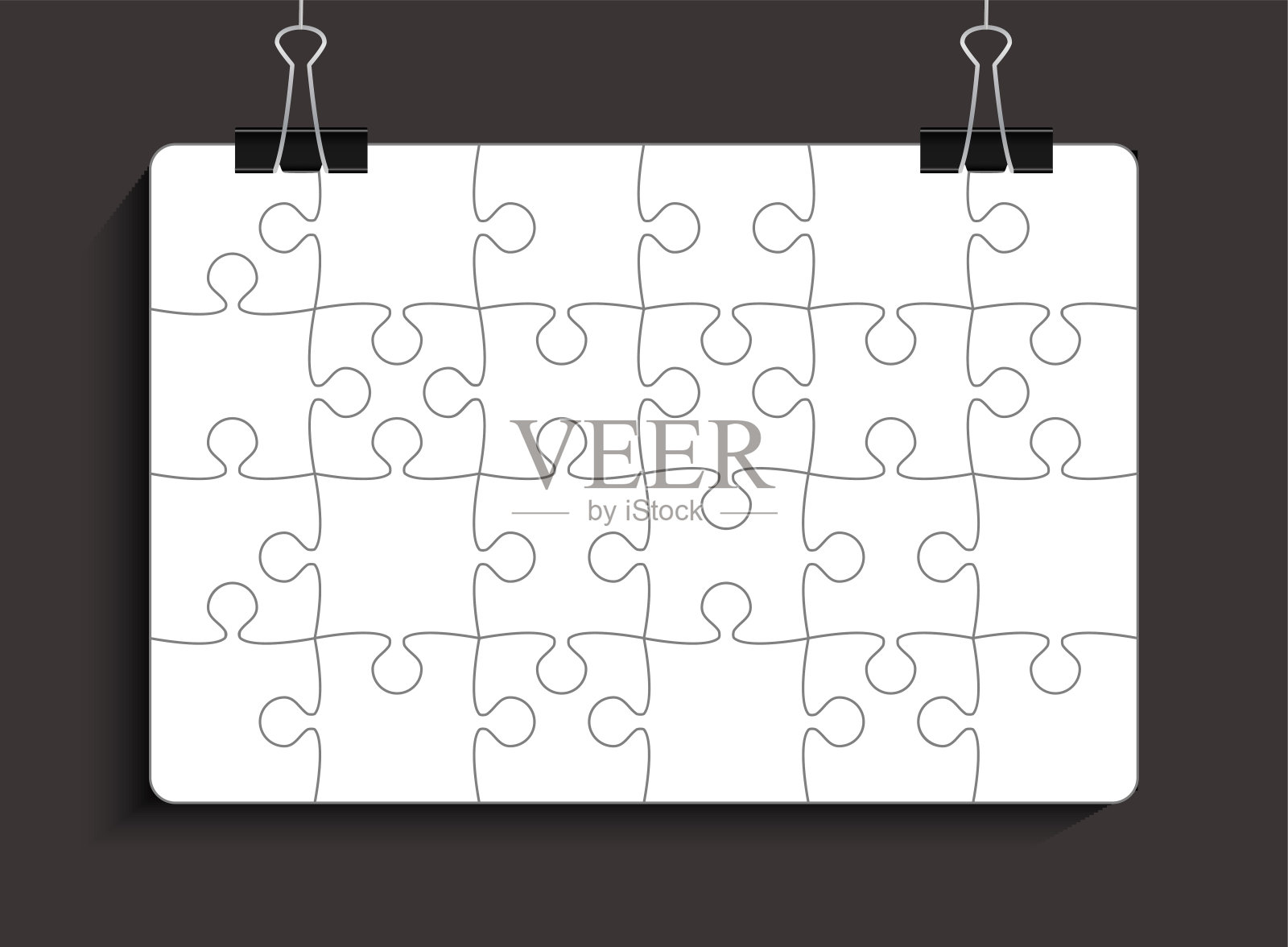 海报模板制作的白色拼图、拼图插画图片素材