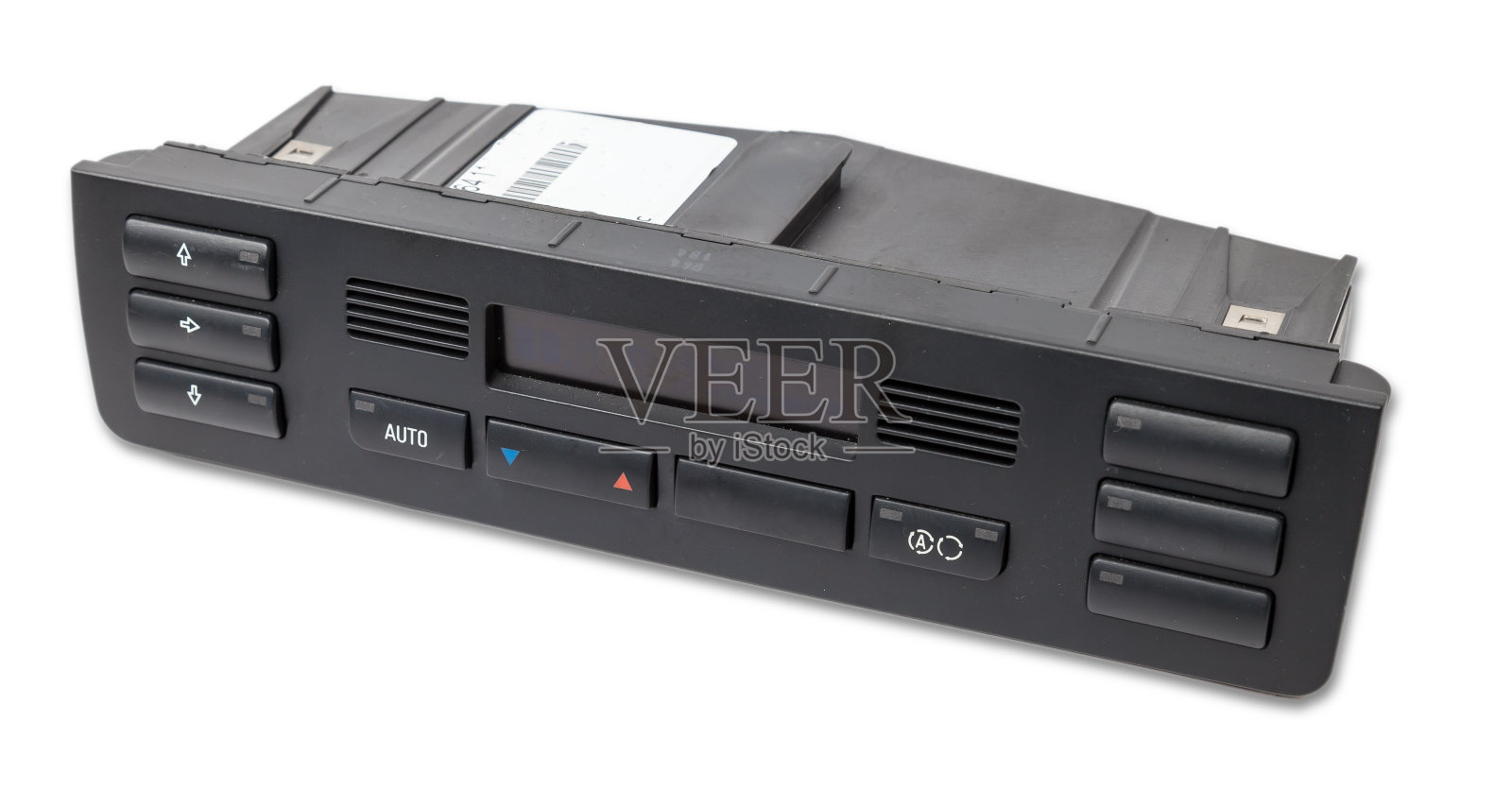 气候控制面板的特写，车间空调的设置和加油。照片摄影图片