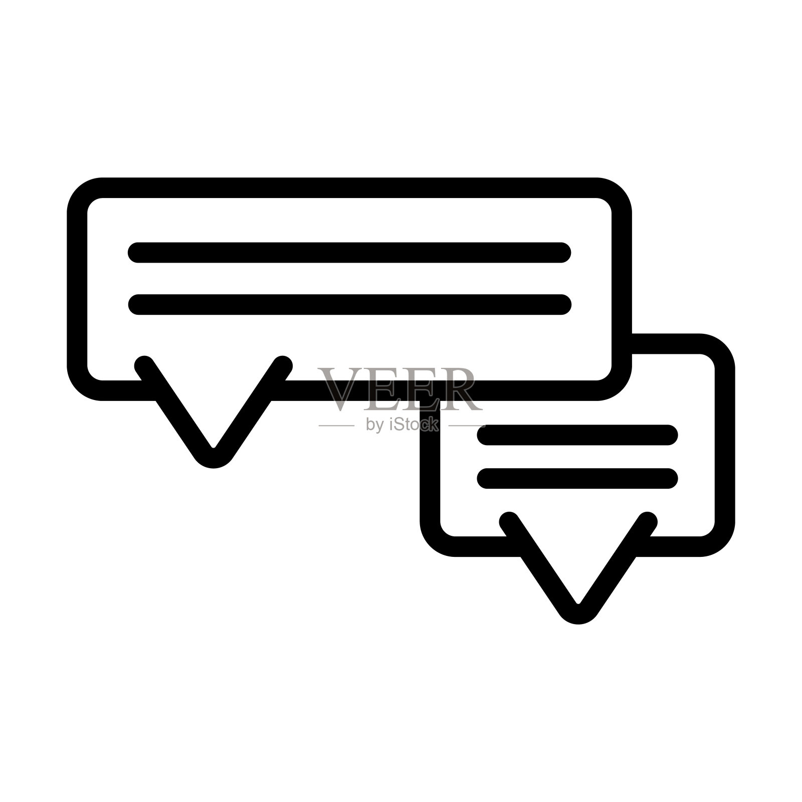 从通讯收集的聊天消息图标。瘦线性聊天消息，消息，聊天大纲图标孤立在白色背景。线矢量聊天消息符号，网络和移动符号。插画图片素材