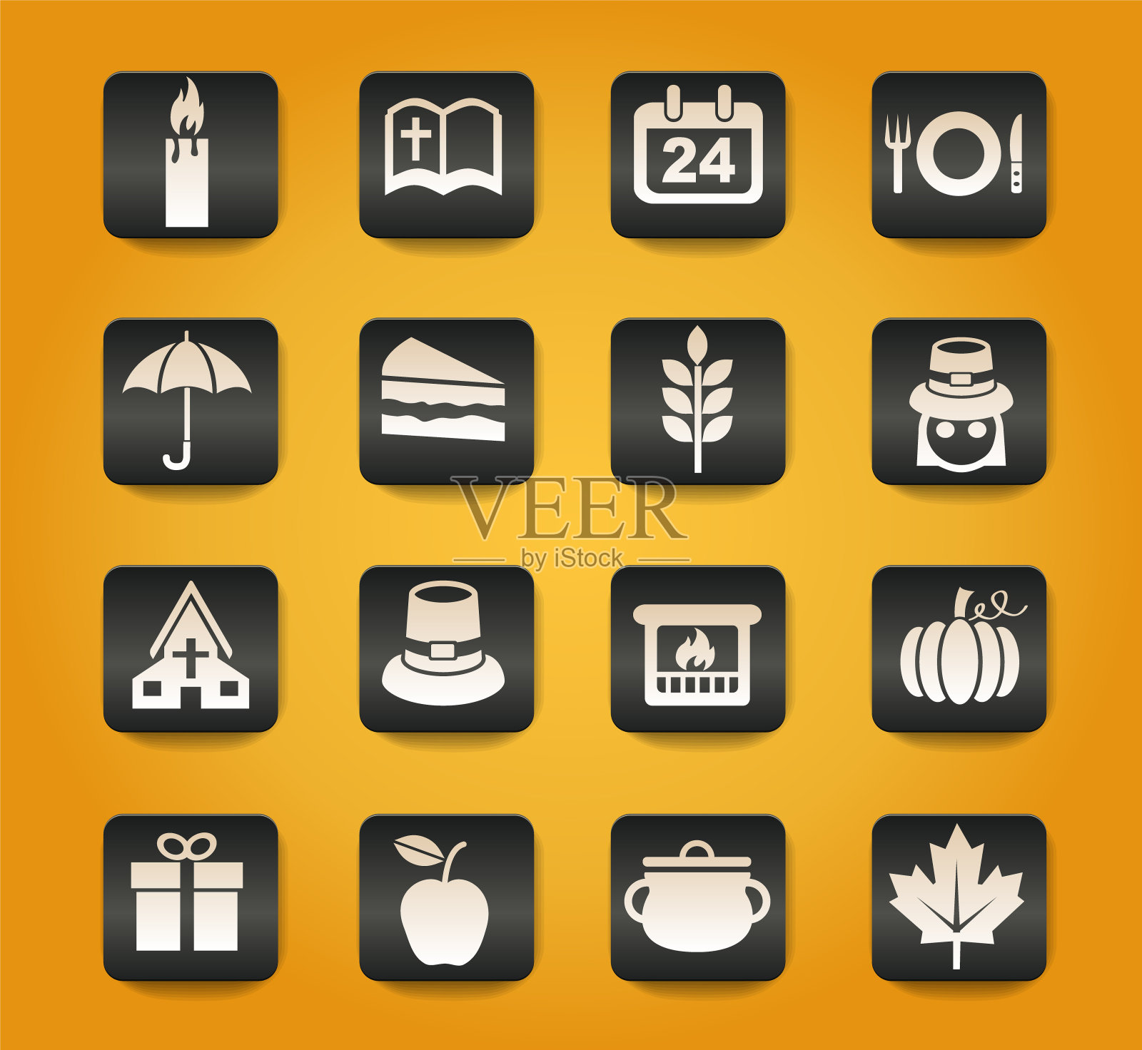 感恩节图标设置图标素材