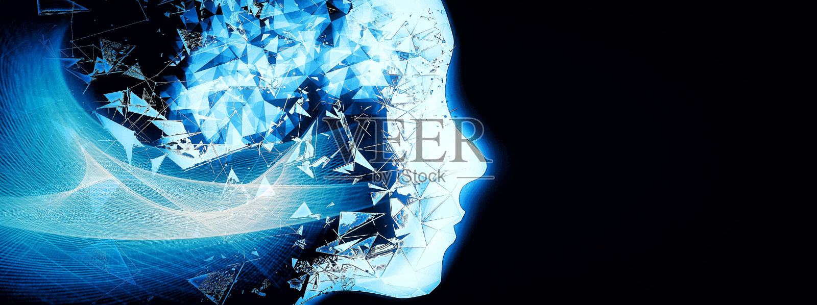 用科学技术的概念描绘几何人物的轮廓照片摄影图片