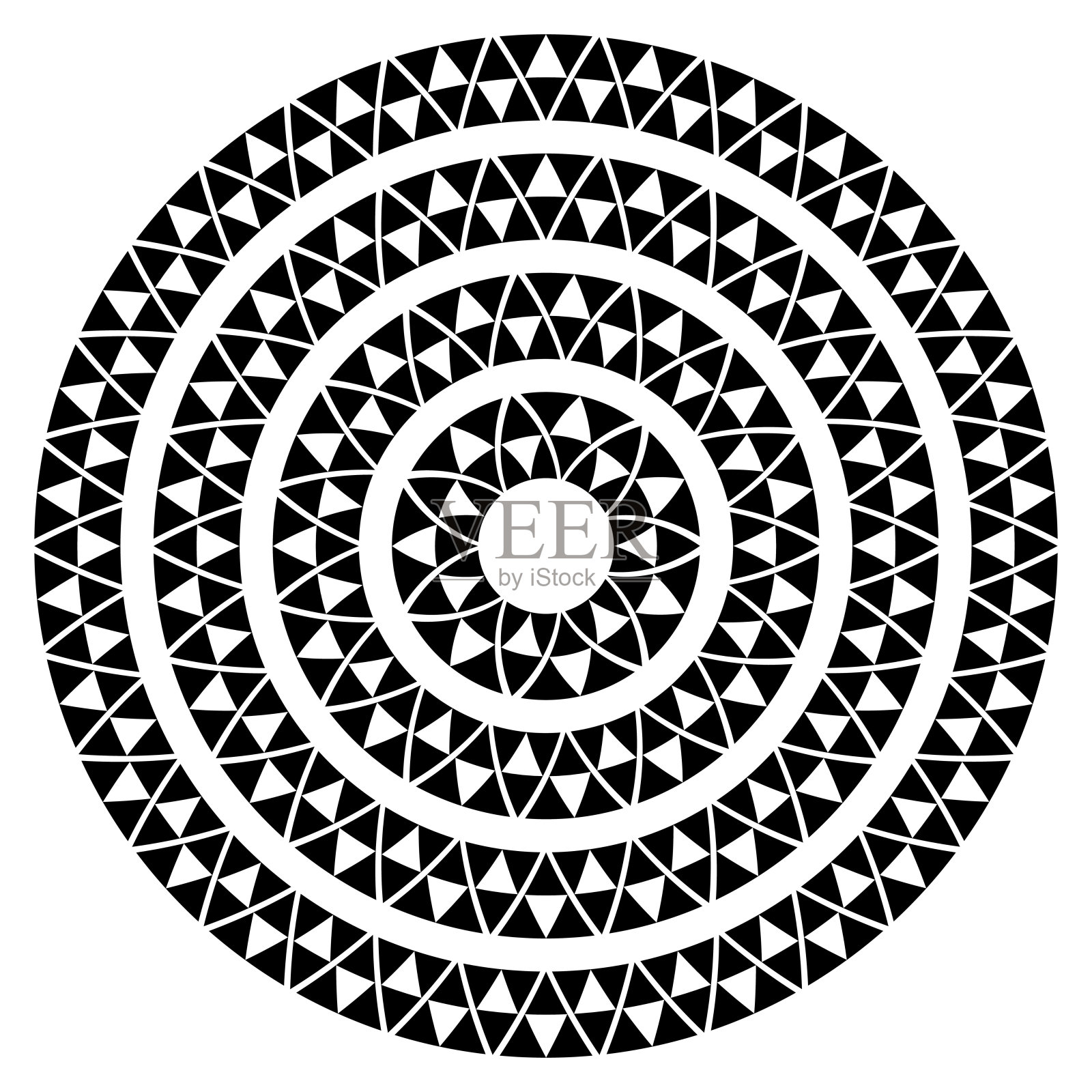 抽象的阿兹特克框架。黑色圆圈框架与部落模式。矢量插图。边界模板。插画图片素材