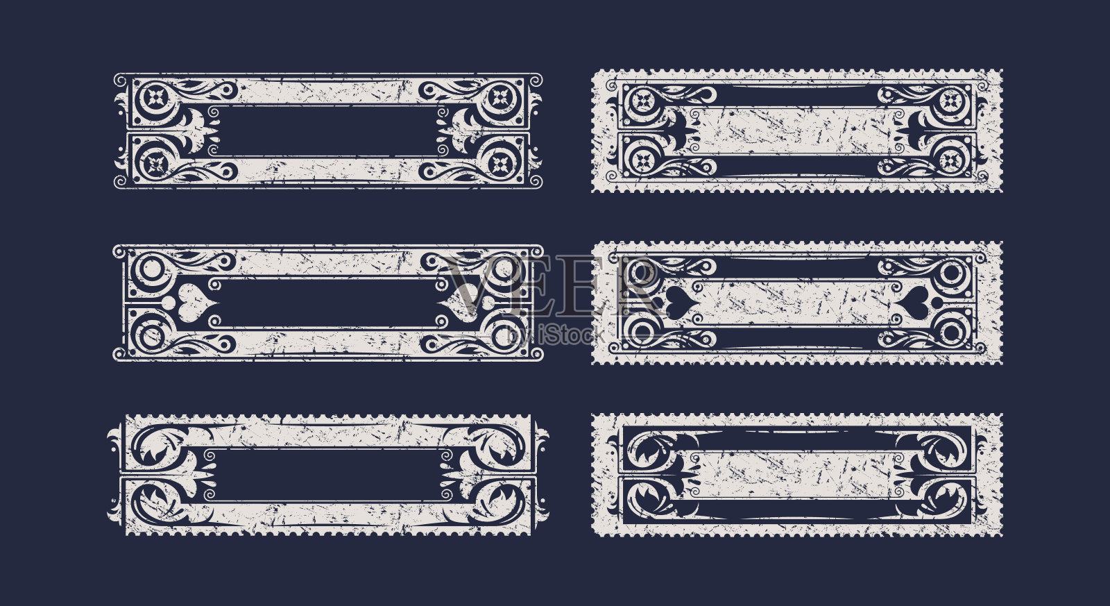 一套模板装饰小矩形酒精饮料标签插画图片素材