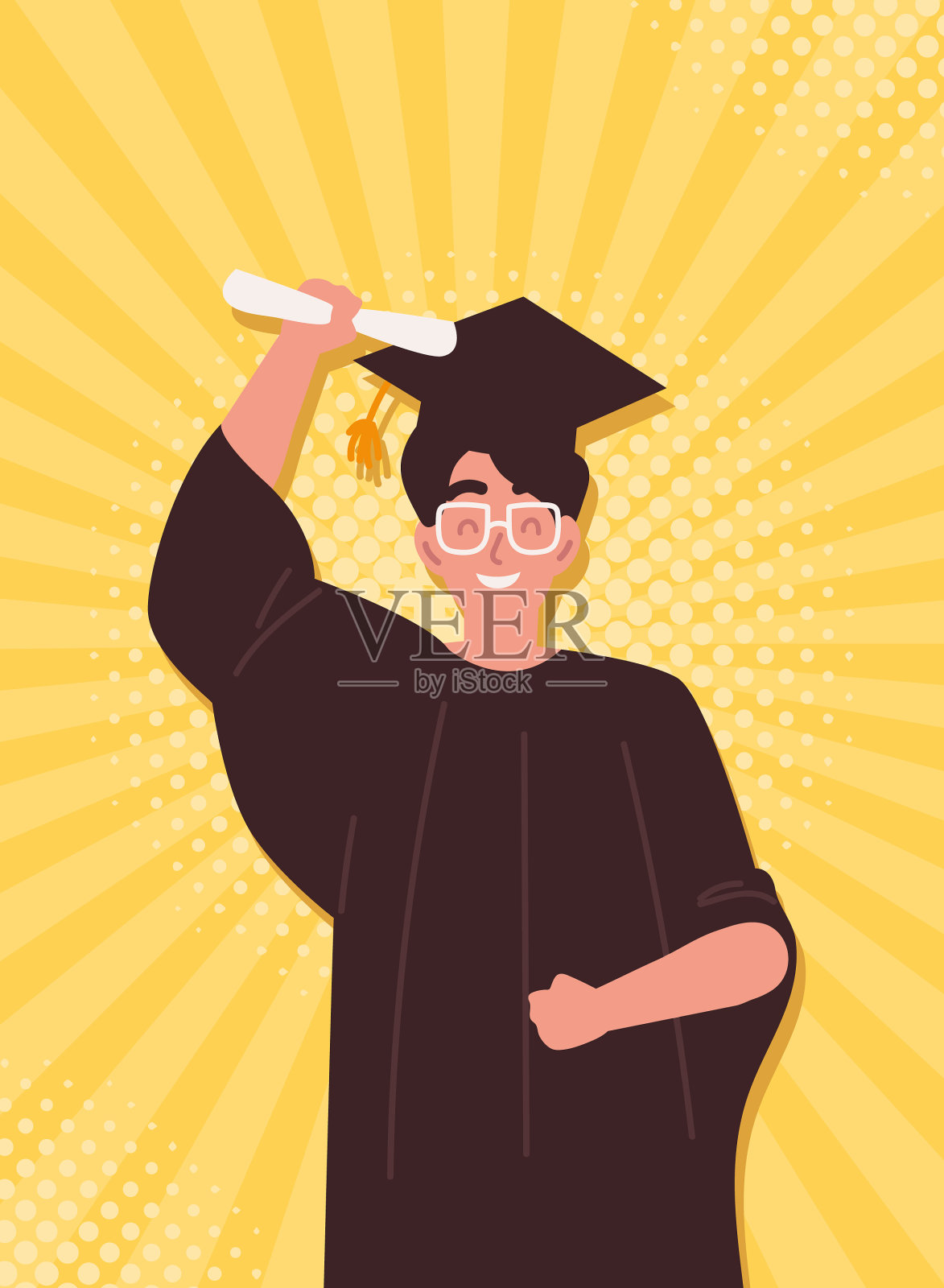 大学毕业的人插画图片素材