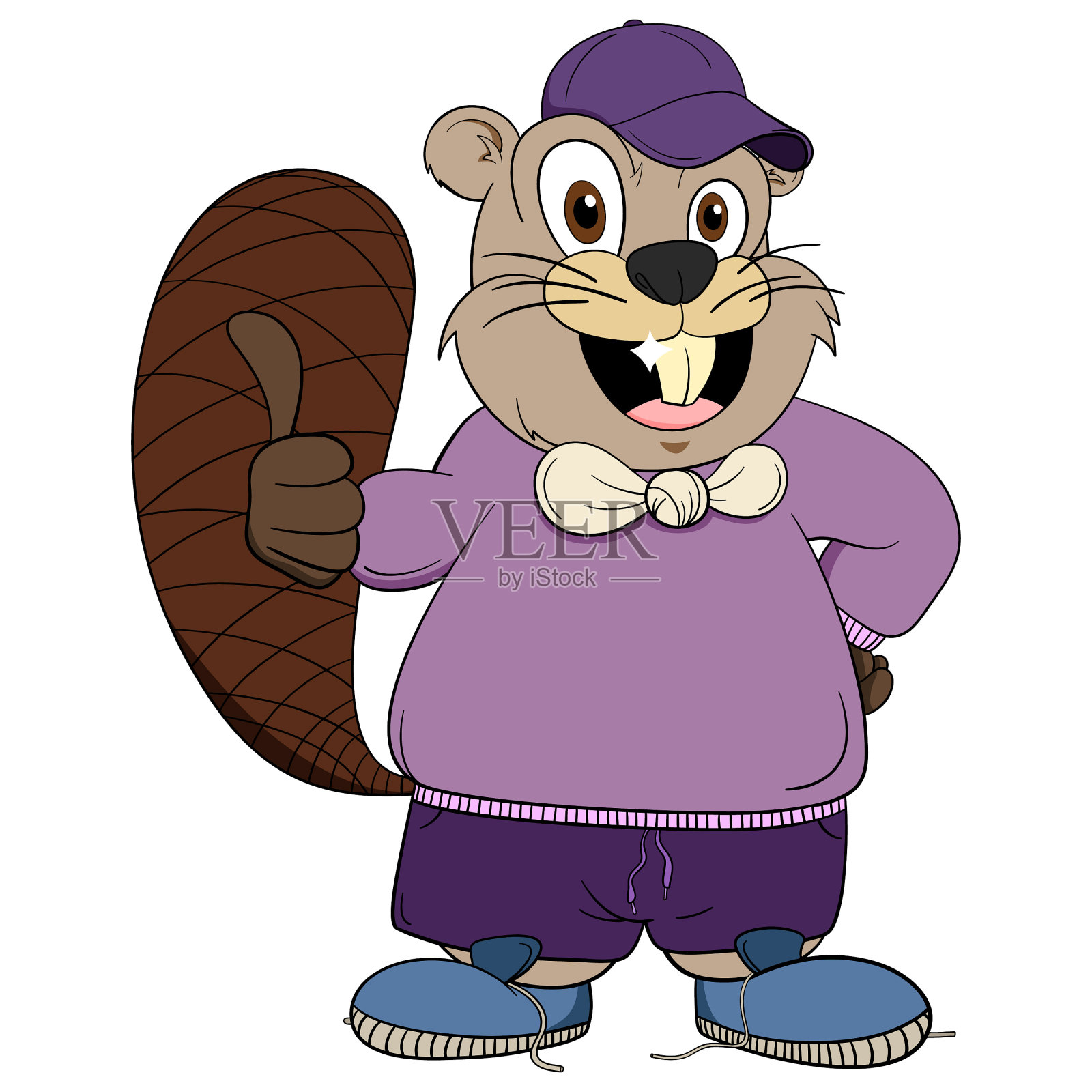 拟人化的城市海狸角色设计元素图片