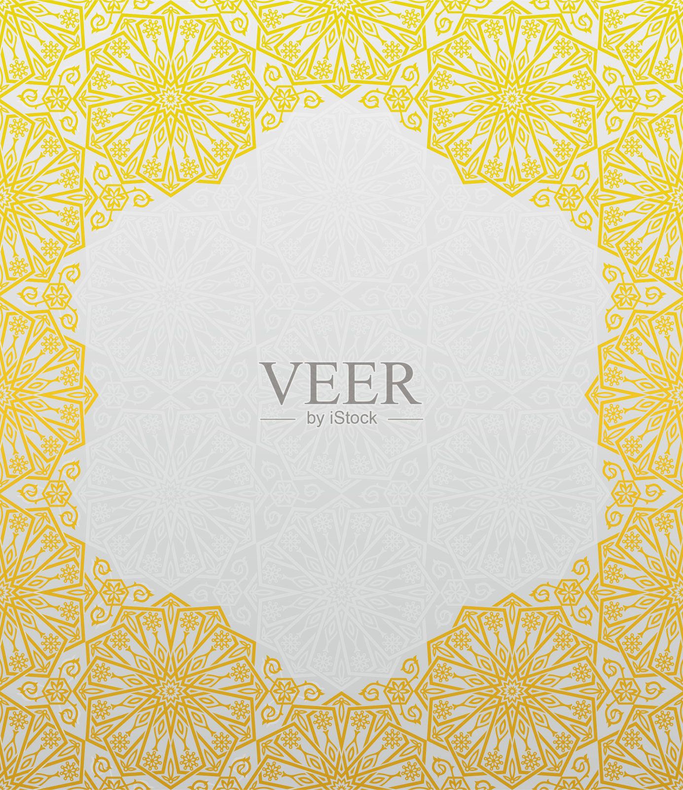 装饰框架与传统的花卉装饰插画图片素材