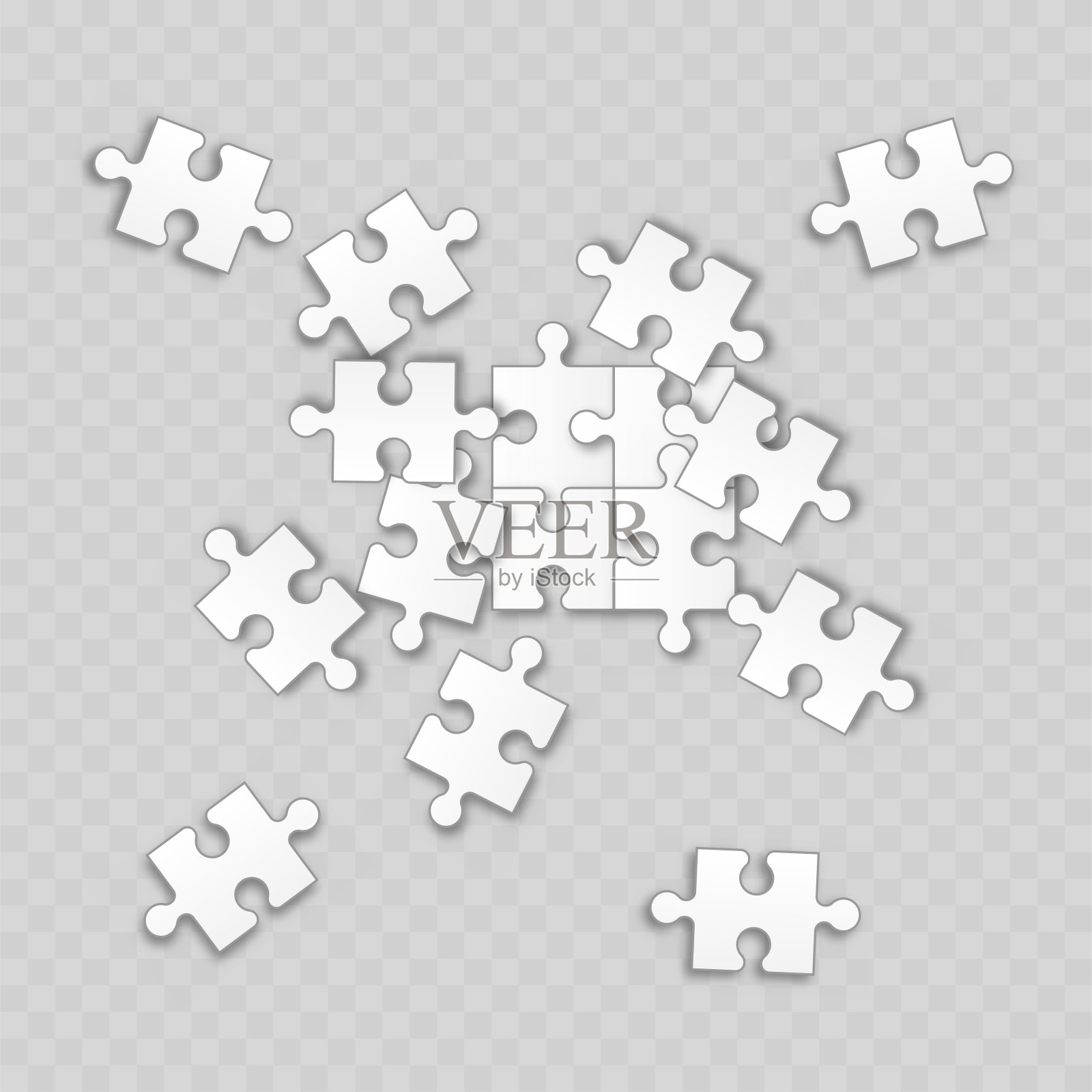 缺了一块的拼图。向量插画图片素材