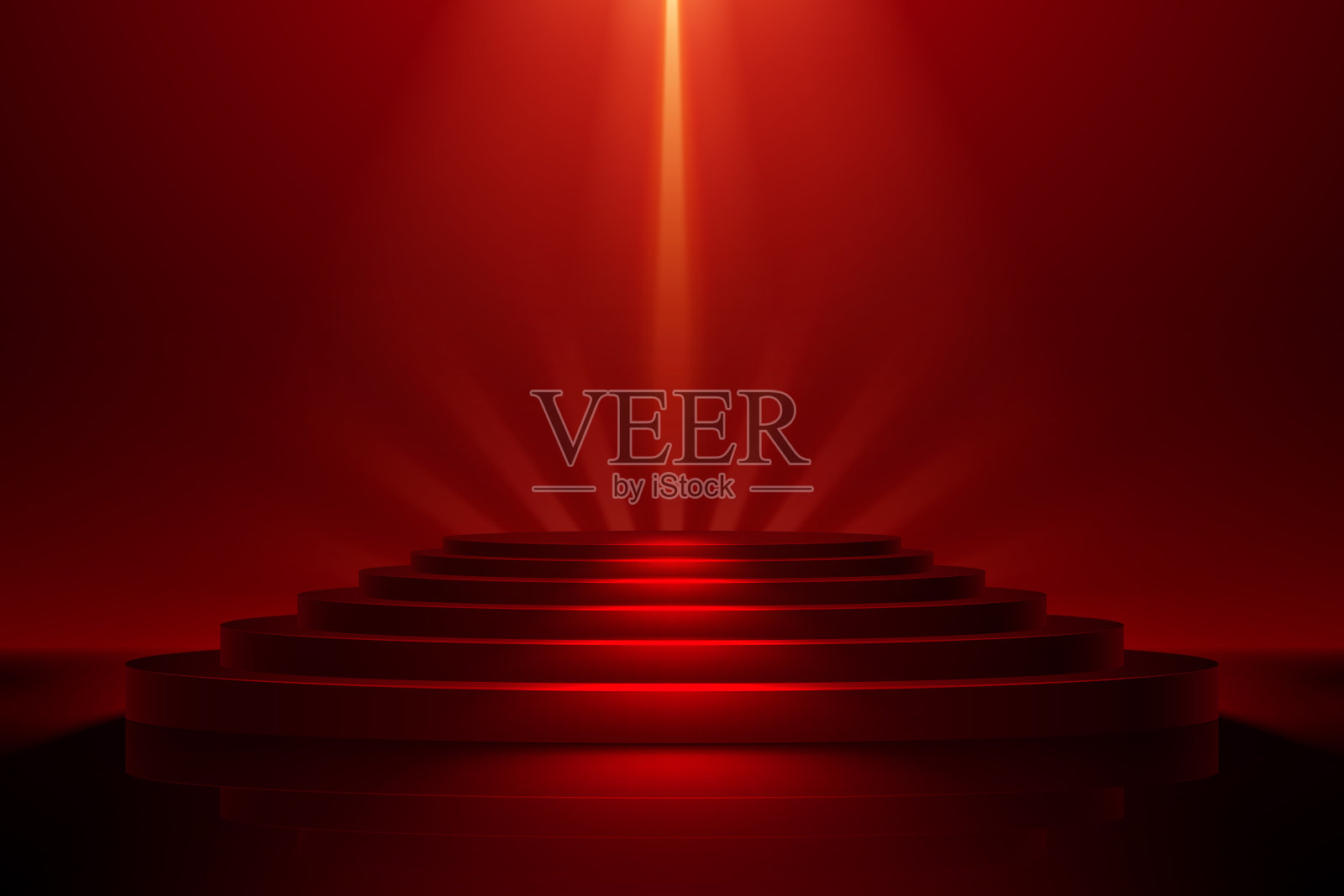 带灯光效果的红色讲台插画图片素材