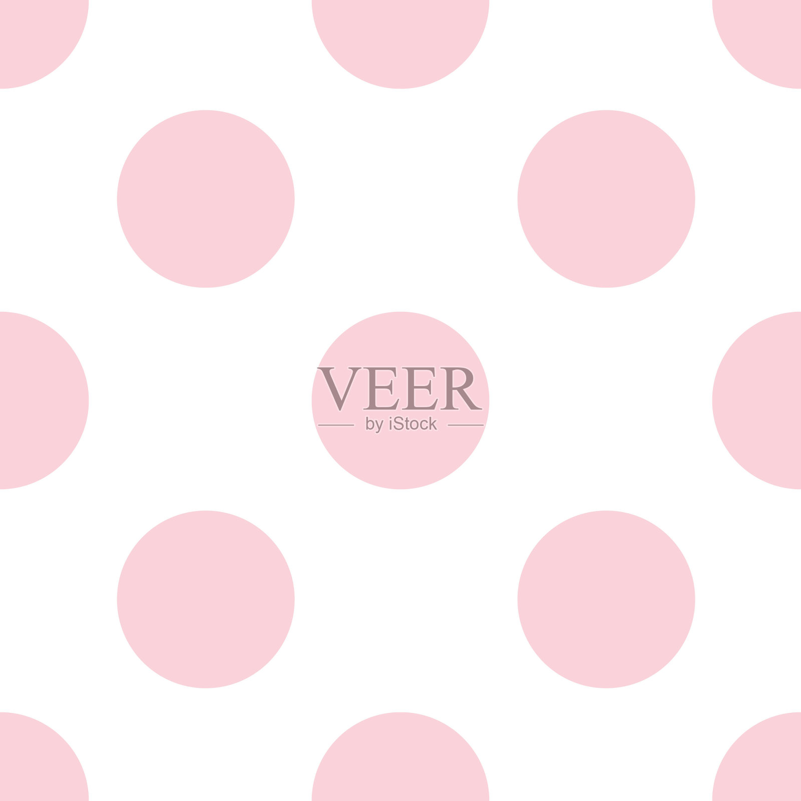 粉红色和白色无缝波点图案向量插画图片素材