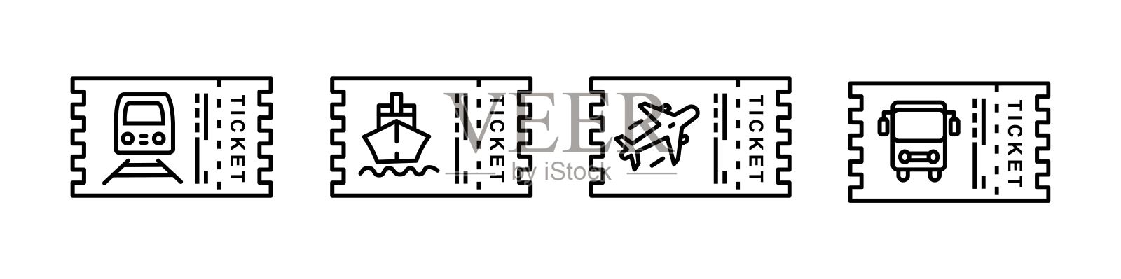 矢量图标设置运输票图标素材