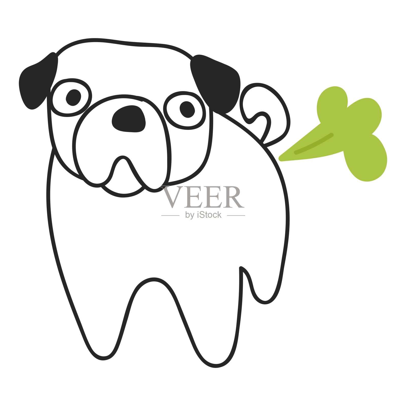 哈巴狗是放屁。插画图片素材