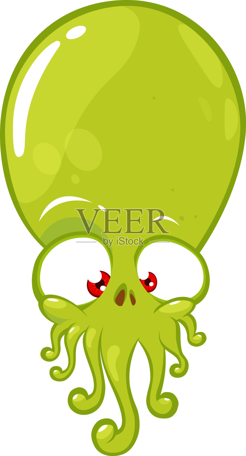 有趣的卡通微笑怪物角色。可爱和快乐的外星人的插图。万圣节的设计。向量设计元素图片