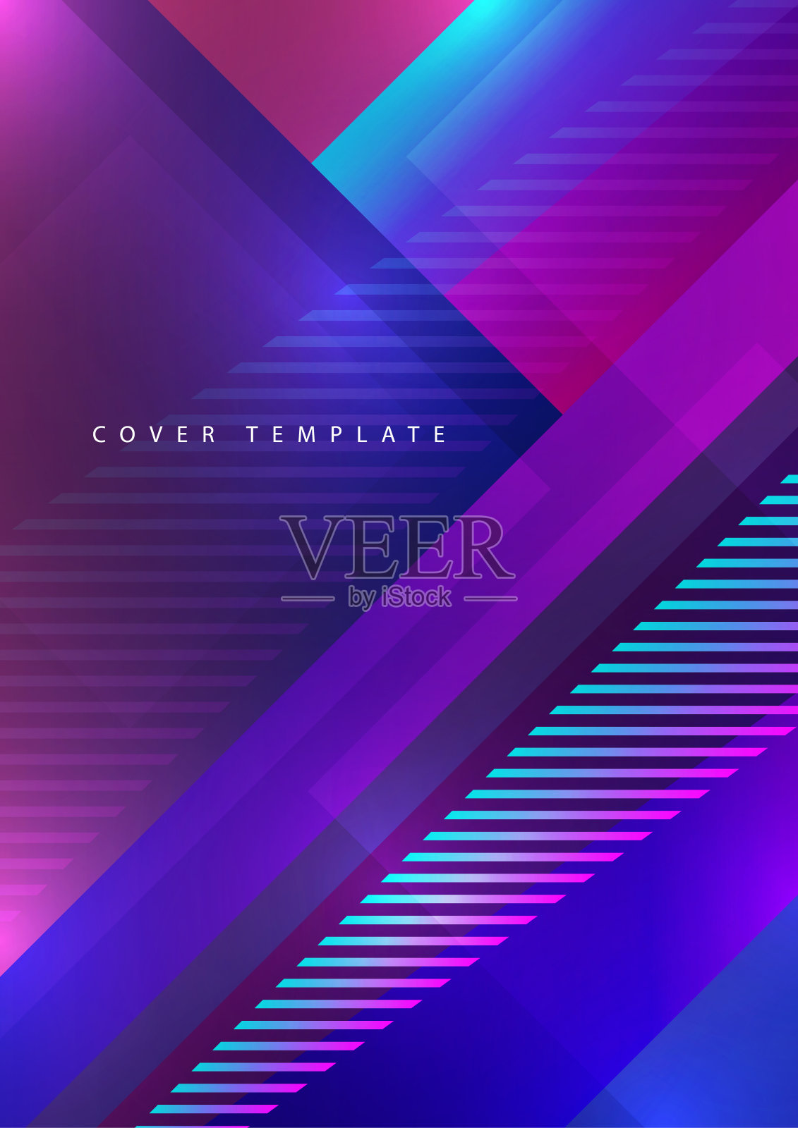 抽象业务模板。宣传册布局，现代封面设计年度报告，海报，A4传单与矩形，三角形，正方形对角线。向量设计模板素材