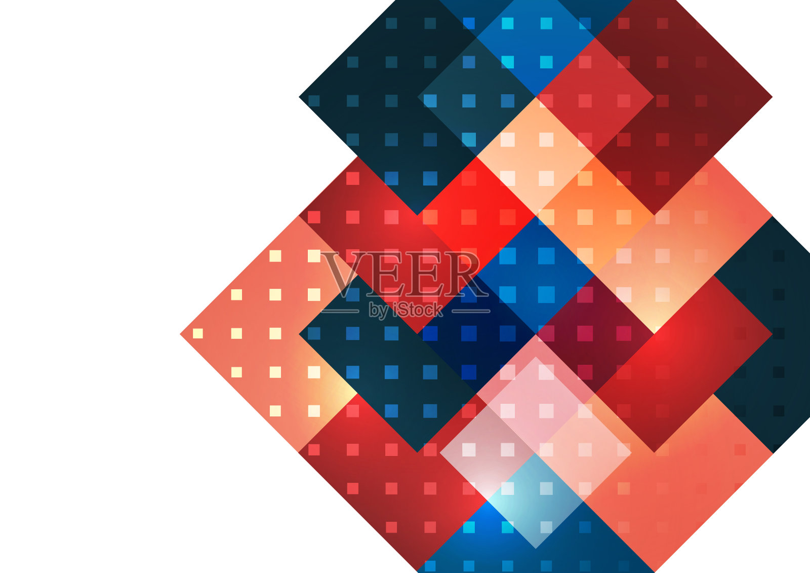 抽象的几何背景。现代重叠的正方形。花哨的颜色形状为您的信息。业务或技术演示。向量插画图片素材