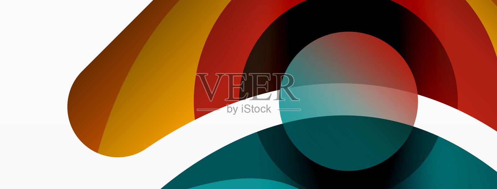 创造性的几何壁纸。最小的抽象背景。圆形波浪和圆形形状组成矢量插图墙纸横幅背景或登陆页插画图片素材