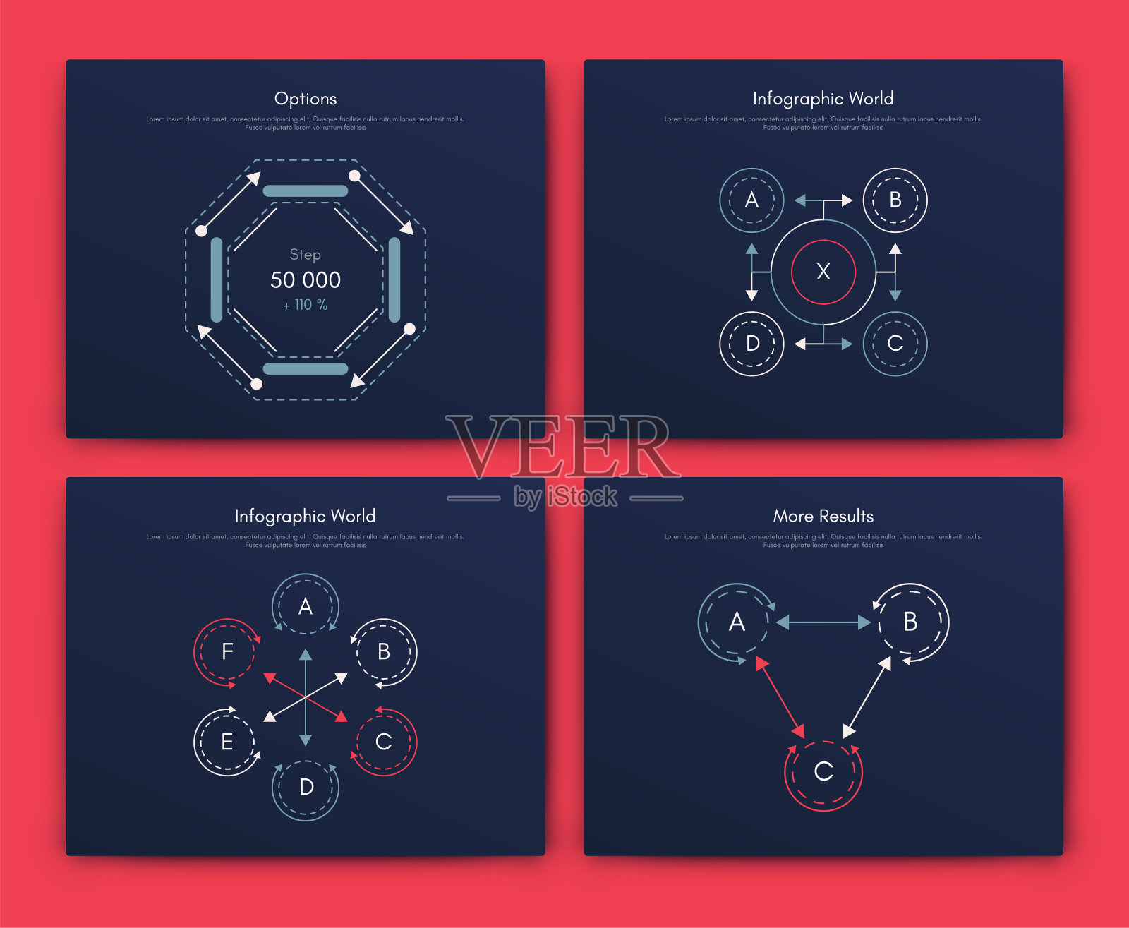 商业手册的现代信息图形矢量元素。适用于网站，公司宣传册，广告和市场营销。饼状图、折线图、条形图和时间线。插画图片素材