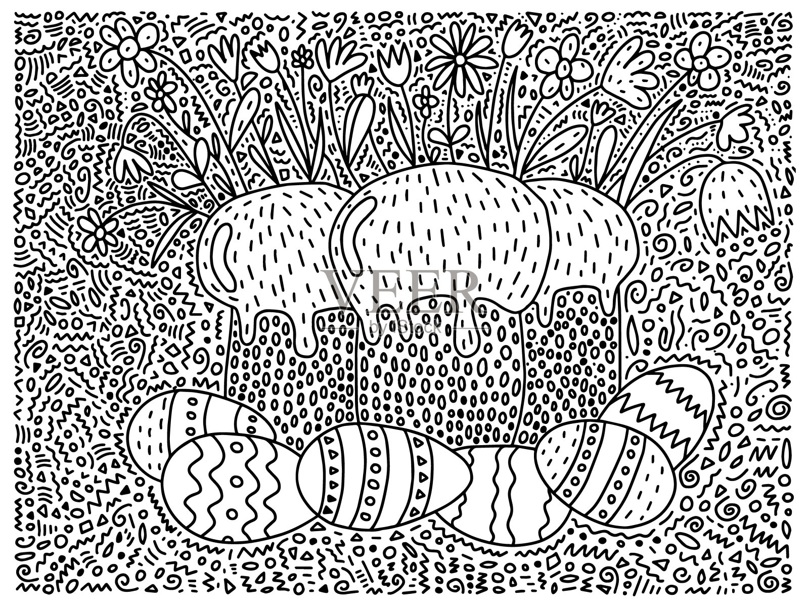 复活节彩色贺卡插画图片素材