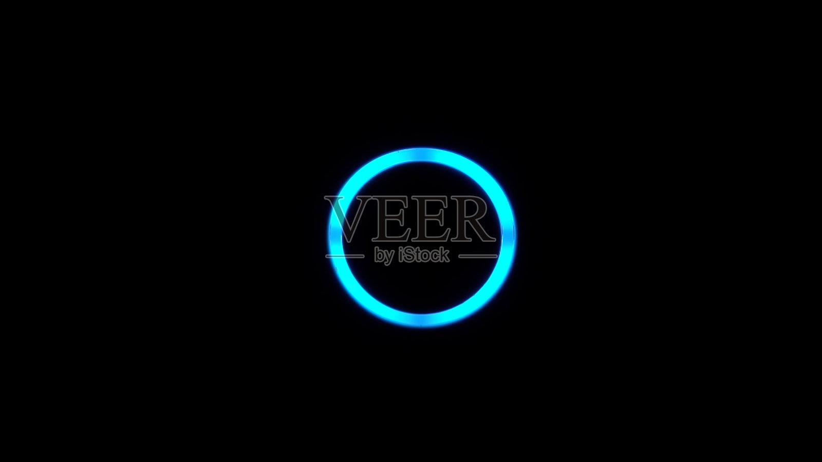 触摸按钮，电子设备控制器。圆形LED指示灯，蓝色发光照片摄影图片