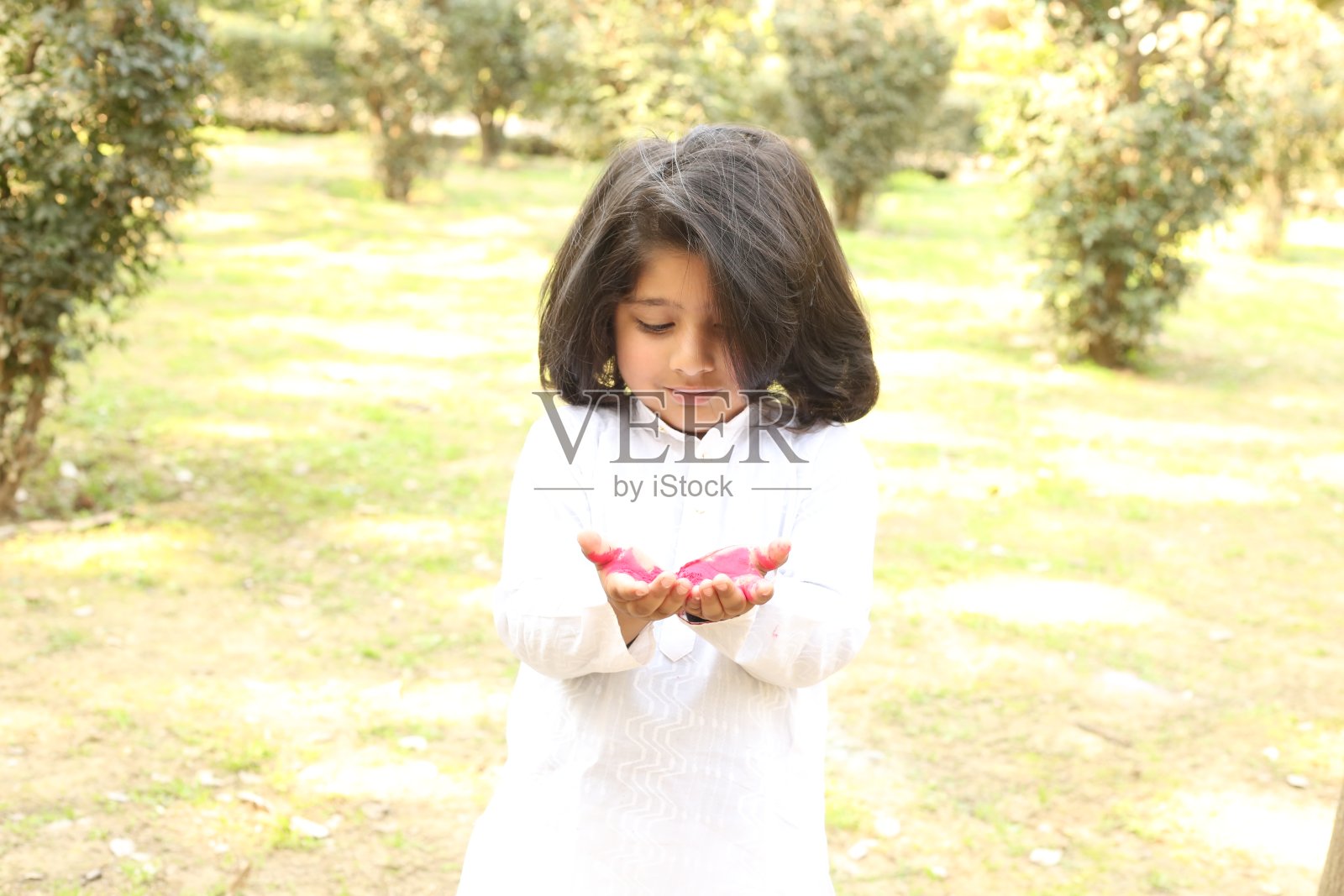 印度——色彩缤纷的胡里节和孩子们玩胡里节的节日照片摄影图片