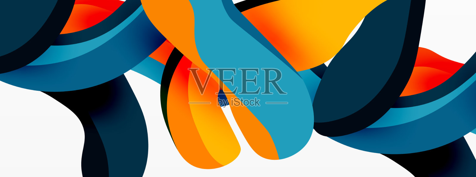 创意几何壁纸飞溅液体波插画图片素材