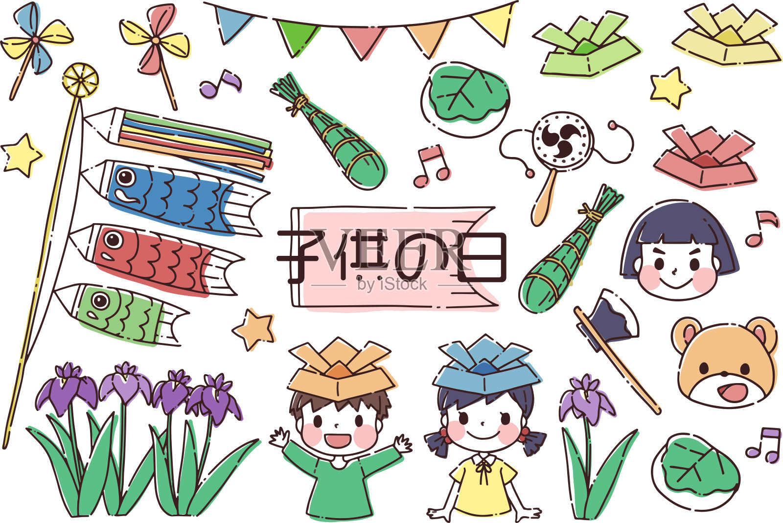 一套关于日本儿童节的插图插画图片素材