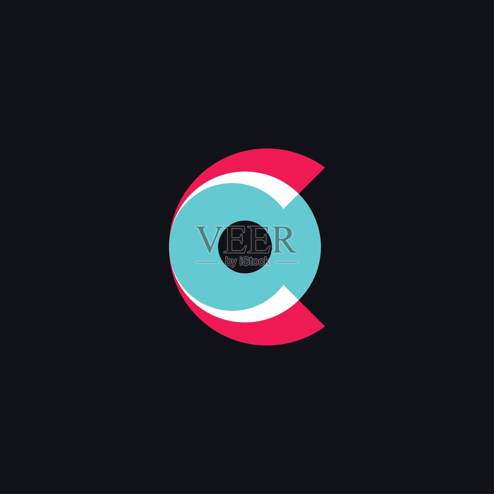 字母C,CO,OC符号设计插画图片素材