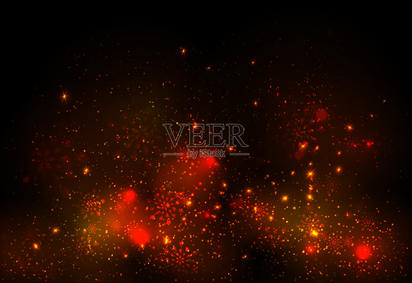 抽象的闪耀空间背景与星星和雪花插画图片素材