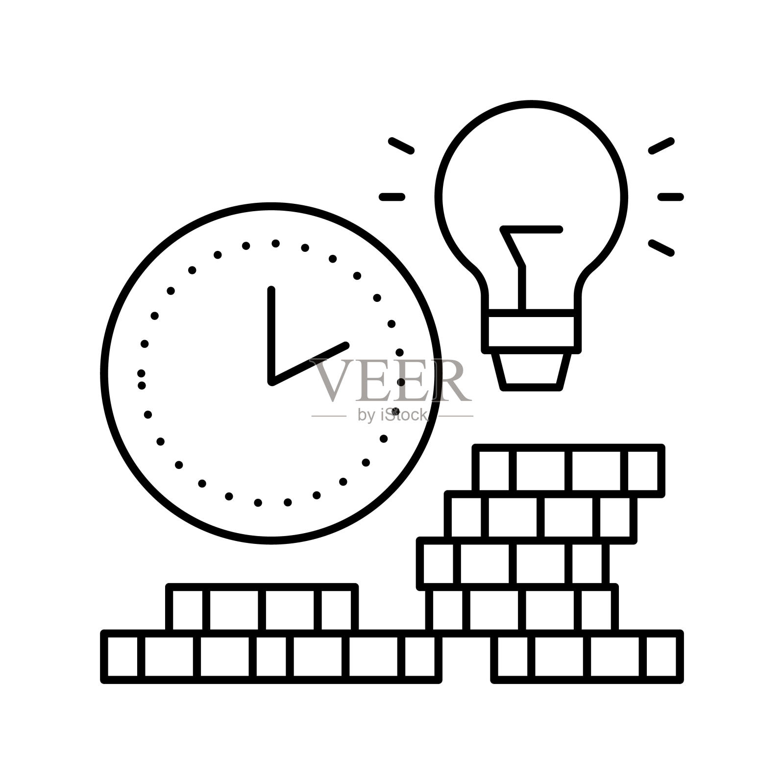 赚钱时间线图标矢量插图图标素材