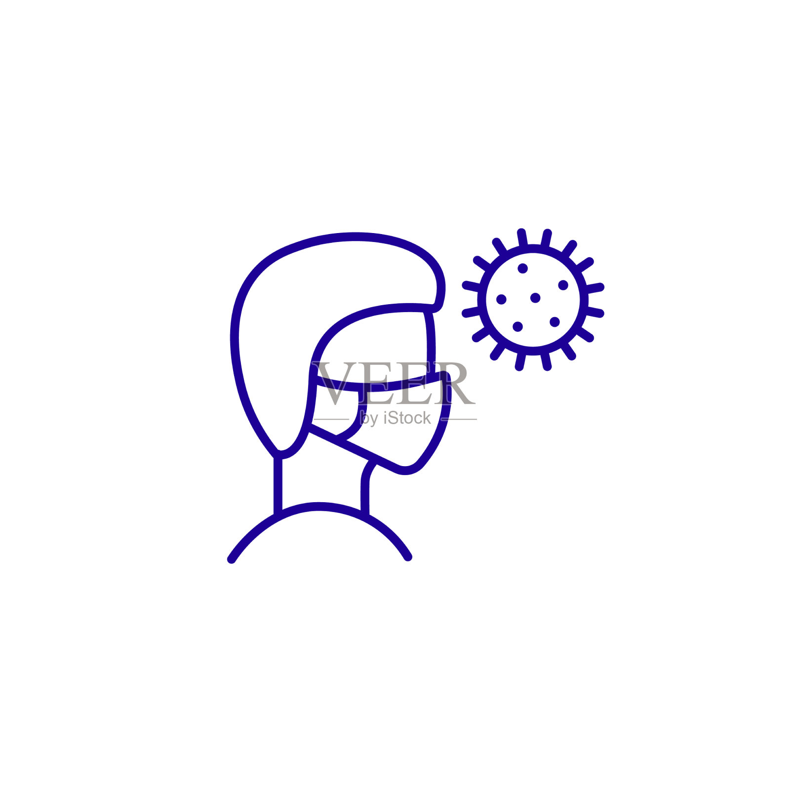 口罩线图标医疗外科标志设计元素图片